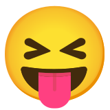 Cara con ojos cerrados y lengua fuera - Noto Color Emoji