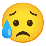 Cara triste pero aliviada - Noto Color Emoji
