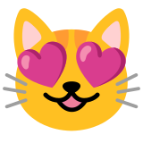 Gato sonriendo con ojos de corazón - Noto Color Emoji
