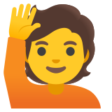 Persona con la mano levantada - Noto Color Emoji
