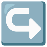 Flecha izquierda curvándose a la derecha - Noto Color Emoji