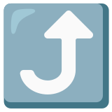 Flecha derecha curvándose hacia arriba - Noto Color Emoji