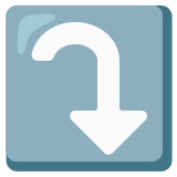 Flecha derecha curvándose hacia abajo - Noto Color Emoji