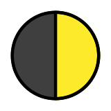 Luna en cuarto creciente - OpenMoji