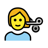 Persona cortándose el pelo - OpenMoji