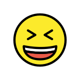 Cara sonriendo con los ojos cerrados - OpenMoji