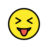 Cara con ojos cerrados y lengua fuera - OpenMoji