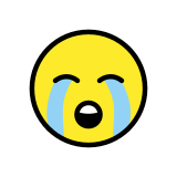 Cara llorando fuerte - OpenMoji