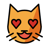 Gato sonriendo con ojos de corazón - OpenMoji