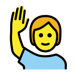 Persona con la mano levantada - OpenMoji