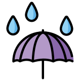 Paraguas con gotas de lluvia - OpenMoji