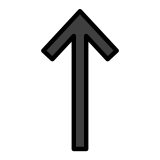 Flecha hacia arriba - OpenMoji