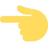 Dorso de mano con índice a la izquierda - Twitter / X