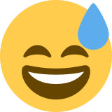 Cara sonriendo con sudor frío - Twitter / X