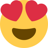 Cara sonriendo con ojos de corazón - Twitter / X