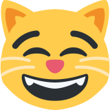 Gato sonriendo con ojos sonrientes - Twitter / X