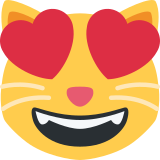 Gato sonriendo con ojos de corazón - Twitter / X