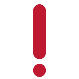 Exclamación roja - Twitter / X