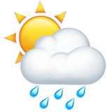 Emoji sol detrás de una nube de lluvia