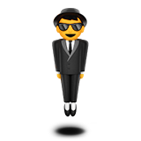 Hombre en traje flotando