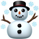 Emoji muñeco con copos de nieve