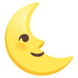 Luna de cuarto menguante con cara - Noto Color Emoji