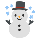 Muñeco de nieve con nieve - Noto Color Emoji