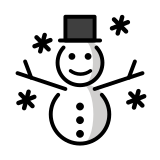 Muñeco de nieve con nieve - OpenMoji