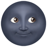 Emoticono de una luna negra