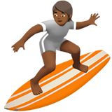 persona haciendo surf: tono de piel oscuro medio