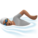 persona nadando: tono de piel medio