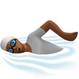 persona nadando: tono de piel oscuro medio