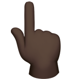 dorso de mano con índice hacia arriba: tono de piel oscuro