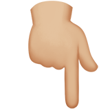 dorso de mano con índice hacia abajo: tono de piel claro medio