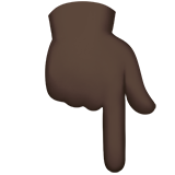 dorso de mano con índice hacia abajo: tono de piel oscuro