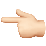 dorso de mano con índice a la izquierda: tono de piel claro