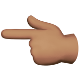 dorso de mano con índice a la izquierda: tono de piel medio