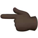 dorso de mano con índice a la izquierda: tono de piel oscuro