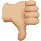 pulgar hacia abajo: tono de piel claro medio