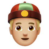 persona con gorro chino: tono de piel claro medio