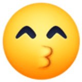 Cara besando con ojos sonrientes - Facebook