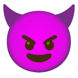 Cara sonriendo con cuernos - Noto Color Emoji
