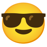 Cara sonriendo con gafas de sol - Noto Color Emoji