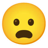Cara con el ceño fruncido y la boca abierta - Noto Color Emoji