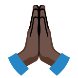 Manos en oración: tono de piel oscuro - Noto Color Emoji