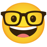 Cara de empollón - Noto Color Emoji