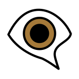Ojo en bocadillo de texto - OpenMoji