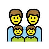 Familia: hombre, hombre, niño, niño - OpenMoji