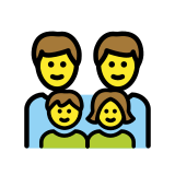 Familia: hombre, hombre, niña, niño - OpenMoji