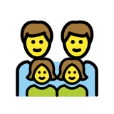 Familia: hombre, hombre, niña, niña - OpenMoji